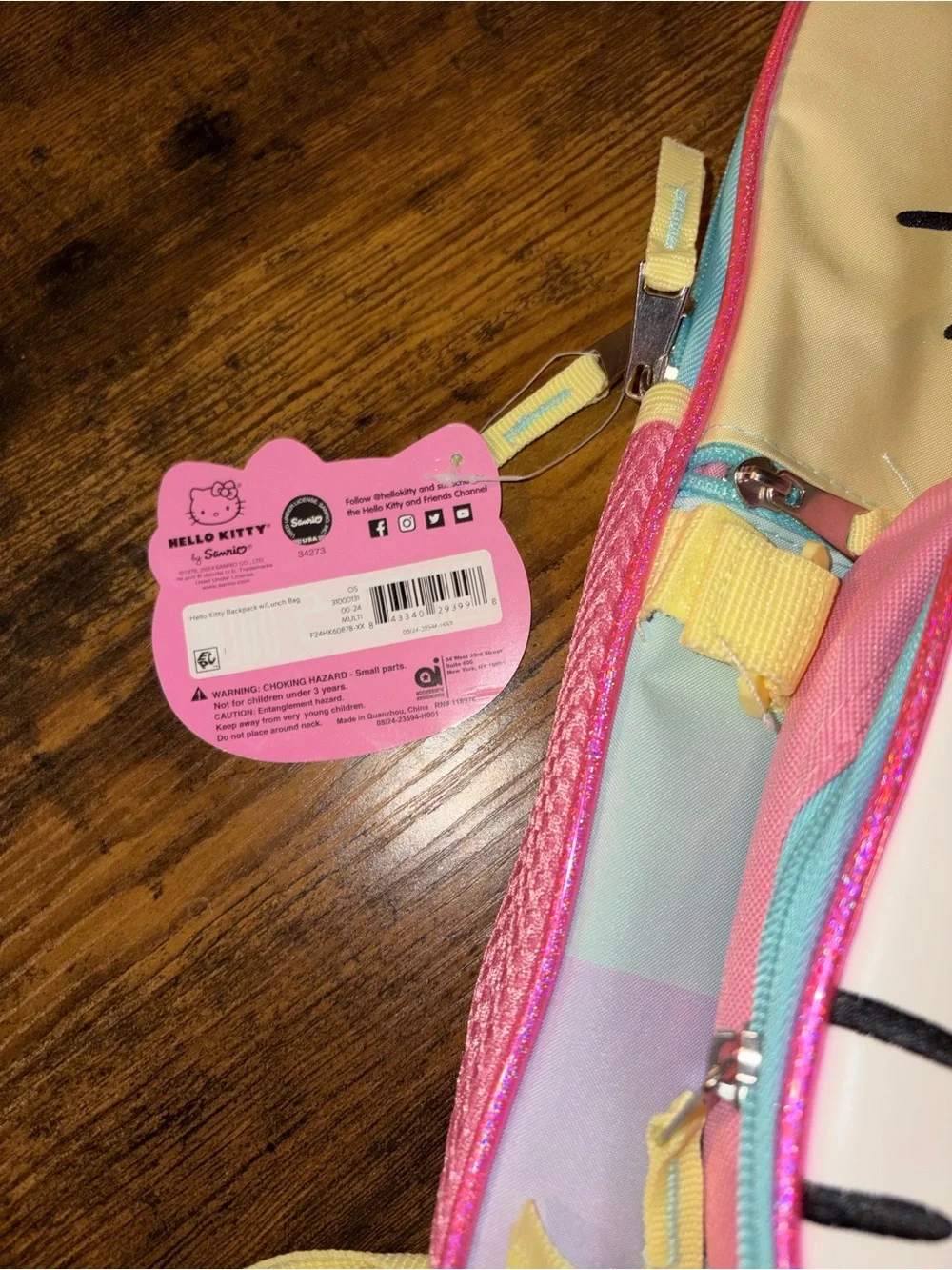 Hello Kitty White, Pink & Yellow Kids Backpack Set